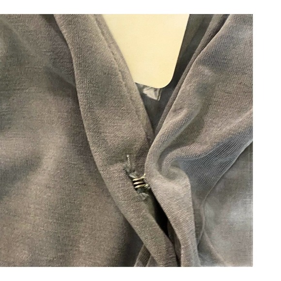 Free People Size Small Women's Gray Long Sleeve Surplice Neck Casual Mini Dress - Picture 6 of 12